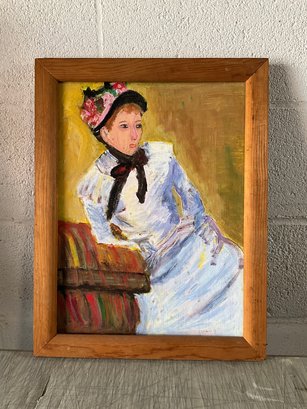 Vintage Still Life Painting Of A Lady On Board