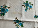 Blue Floral Table Cloth And Napkins