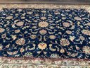 Navy Blue And Gold Oriental Rug