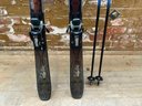 Pair Of Kids Skis And Poles