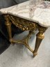 French Style Marble Top Carved Giltwood Center Table