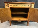 French Country Style Demi-lune Oak Cabinet