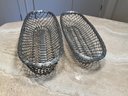 Pair Of Long Aluminum Bread Baskets