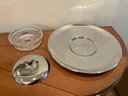 Stainless Serving Platter Incl. Glass Lidded Bowl