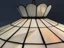 Vintage Hanging Stained Art Glass Swag Lamp