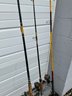 Grouping Of Vintage Fishing Rods And Reels