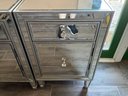 Pair Of Silver Mirrored Nightstands