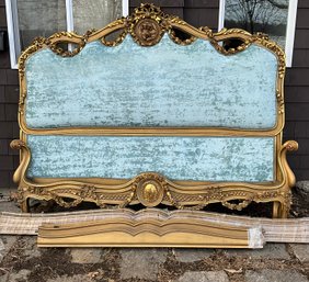 French Style Giltwood Upholstered Bed