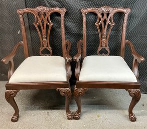 Pair Of Chippendale Style Arm Chairs (2 Of 2)