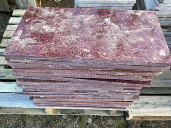 Large Grouping Of Maroon Colored Marble Tile