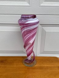 Pink Swirl Glass Vase