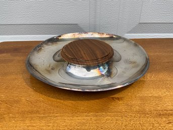 Mid Century Round Silver-plate Tray