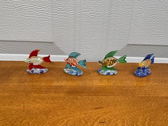 Grouping Of Glass Fish Figures