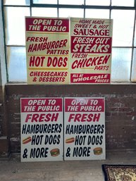 Grouping Of Vintage Food Advertisement Signs
