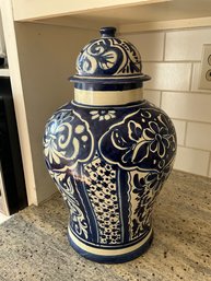 Talavesa Mexican Pottery Lidded Vase