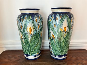 Mexican Floral Pottery Vases