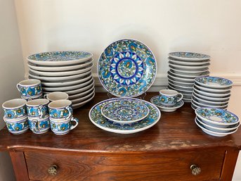 Grouping Of Floral Stoneware Tableware, India