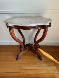 Victorian Style Marble Top Accent Table