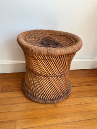 Anglo Indian Style Wicker And Pencil Stool