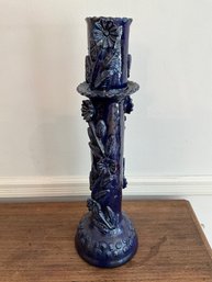 Blue Glazed Terracotta Candleholder