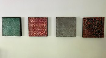 Grouping Of Framed Woven Metal Wall Art