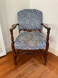 Mid Century Spanish Revival Mahogany Carved Occasional Arm Chair