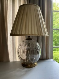 Vintage Glass And Metal Table Lamp