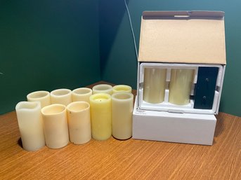 Grouping Of Decorative Battery Pillar Candles And Rechargeable Candles