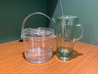 Plastic Pitcher And Ice Bucket