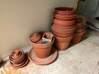 Large Grouping Of Terracotta And Faux Terracotta Planters