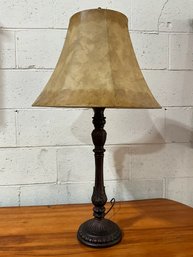 Bronze Tone Carved Table Lamp