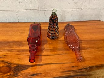 (3) Pieces Of Glass Art