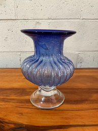 Blue Ombre Bubble Glass Vase