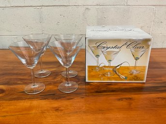 (4) Crystal Clear 7oz Martini Glasses