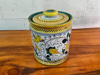 Italian Hand-painted Lidded Canister