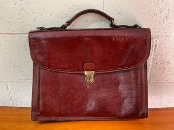 Red Leather Italian Briefcase