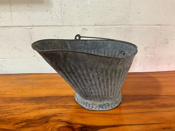 Vintage Aluminum Scuttle Bucket