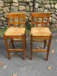 Pair Of Wood Counter Stools