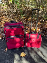 (2) Red Soft Luggage Bags