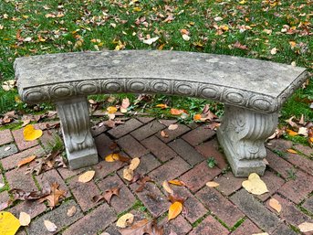 Curved Cement Garden Bench (1 Of 2)