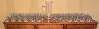 Grouping Of Glass Tumblers Incl. Pitcher