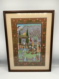 Vintage Indian Painting On Fabric