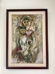 Portrait Of Women And Child Painting On Canvas, India