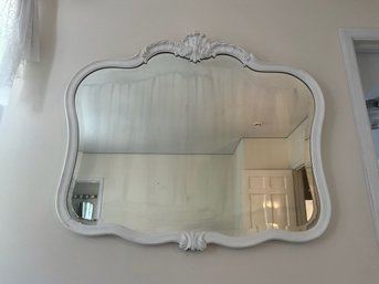 Vintage White Framed Mirror