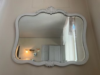 Vintage White Framed Mirror