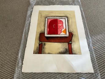 Red Figure Print, Signed