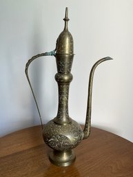 Indian Vintage Etched Brass Teapot