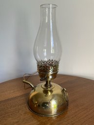 Vintage Brass Electrified Oil Lamp