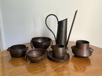 Grouping Of Hammered Copper By Chilean Artist