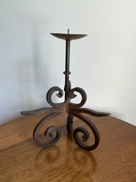 Chilean Hand-forged Iron Scroll Candle Holder